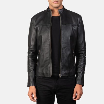 Bomia Ma-1 Black Sheepskin Leather Bomber Jacket