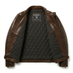 Men's Premium Brown Crocodile Embossed Leather Jacket - Blackstone Jackets - Image 3