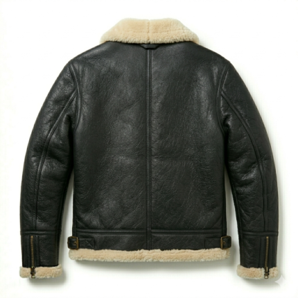 Premium Black Shearling Leather Jacket for Men | Blackstone Jacket