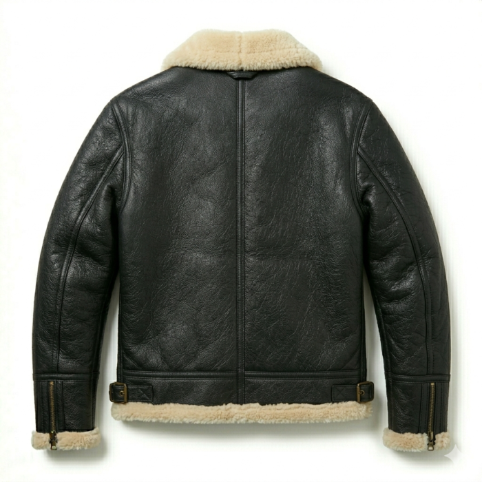 Premium Black Shearling Leather Jacket for Men | Blackstone Jacket