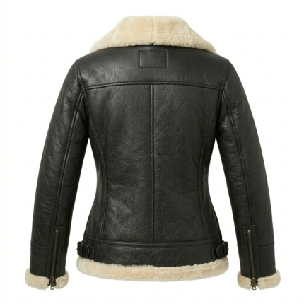 The Blackstone Jacket – Women’s Tailored Black Shearling Biker