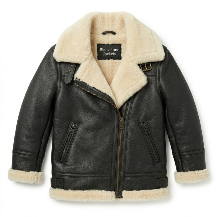 Premium Kids’ Shearling Fashion Leather Jacket | Blackstone Jackets