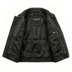 kids crocodile embosesed leather jacket