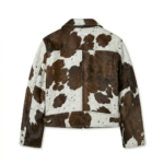 Luxury Monochrome Cow Print Pony Hair Leather Jacket Blackstone Jackets