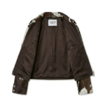 Luxury Monochrome Cow Print Pony Hair Leather Jacket Blackstone Jackets