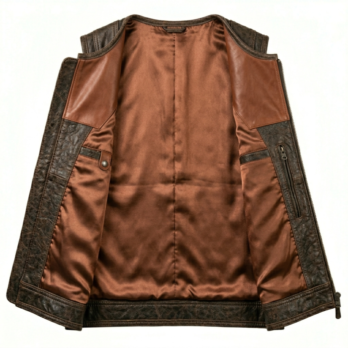 Men’s Tactical Brown Leather Vest
