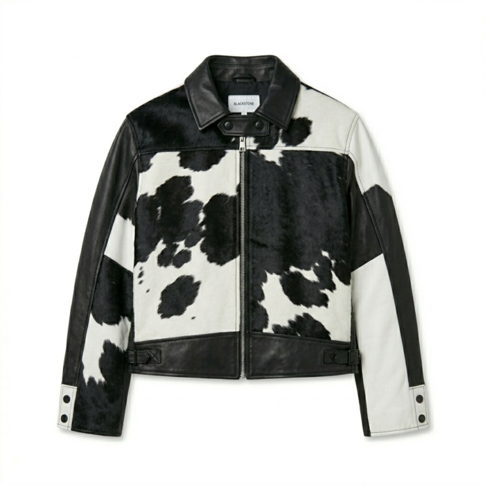 Premium Western Brown Cowhide Pony Hair Leather Jacket Blackstone Jackets back