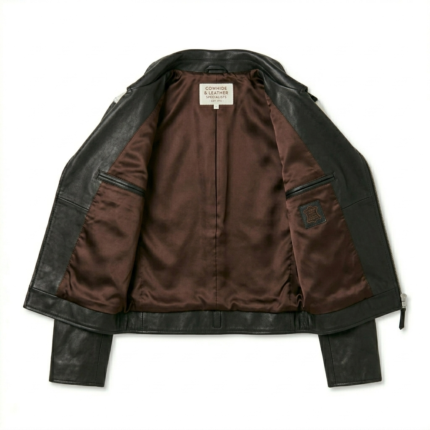 Premium Western Brown Cowhide Pony Hair Leather Jacket Blackstone Jackets back