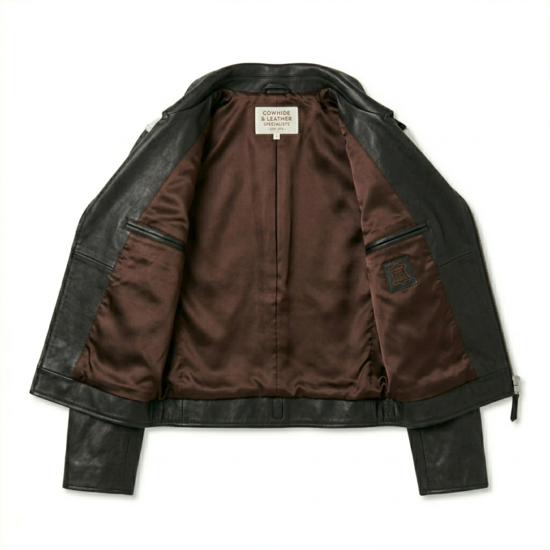 Premium Western Brown Cowhide Pony Hair Leather Jacket Blackstone Jackets back