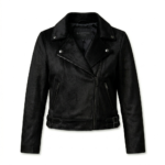 Sleek All Black Pony Hair Leather Biker Jacket Blackstone Jackets