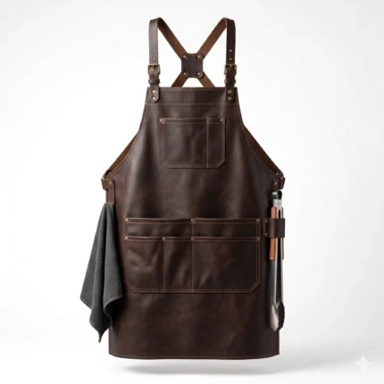 Handmade Genuine Leather BBQ & Grill Apron Men's Workwear | Blackstone Jackets