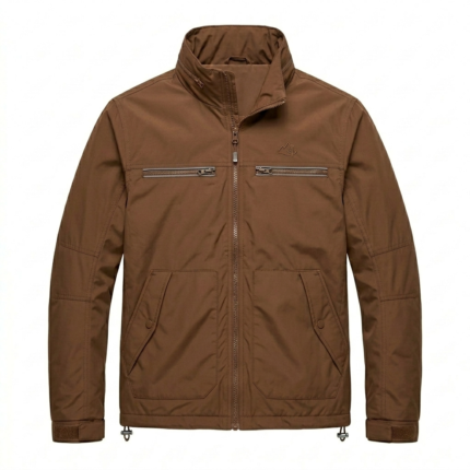 Bespoke Men's Brown Synthetic Windbreakers Blackstone Jackets