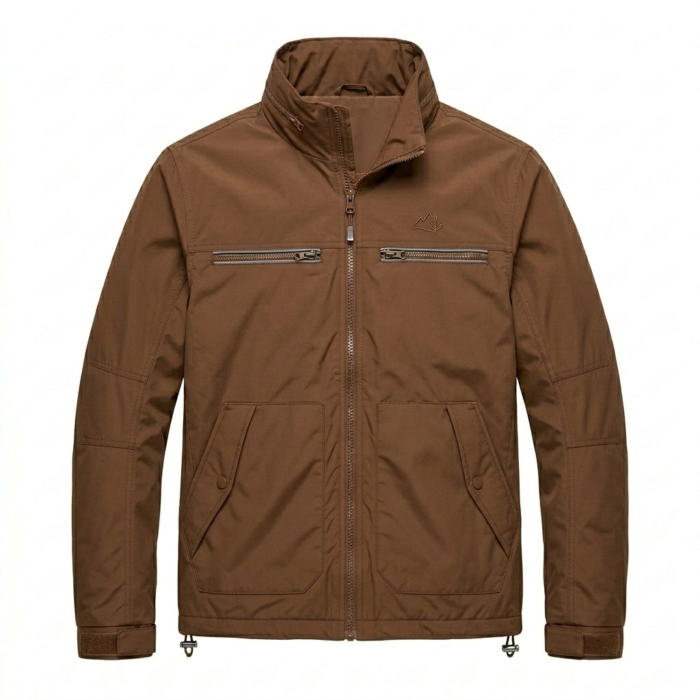 Bespoke Men's Brown Synthetic Windbreakers Blackstone Jackets