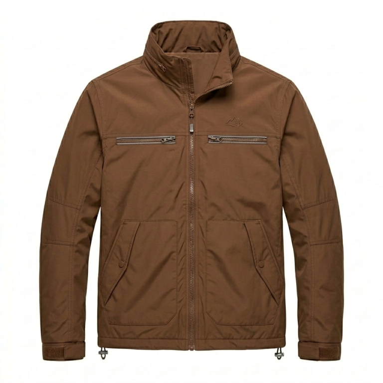 Bespoke Men's Brown Synthetic Windbreakers Blackstone Jackets