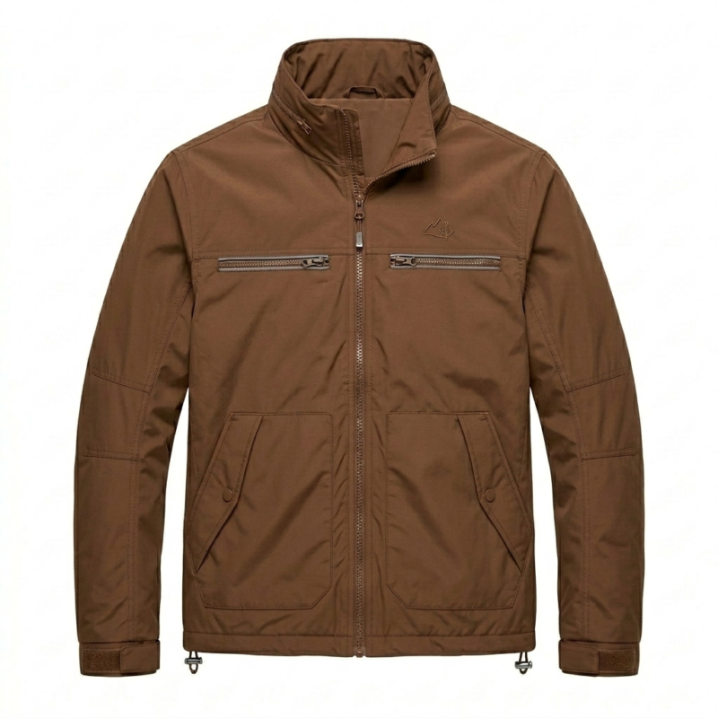 Bespoke Men's Brown Synthetic Windbreakers Blackstone Jackets