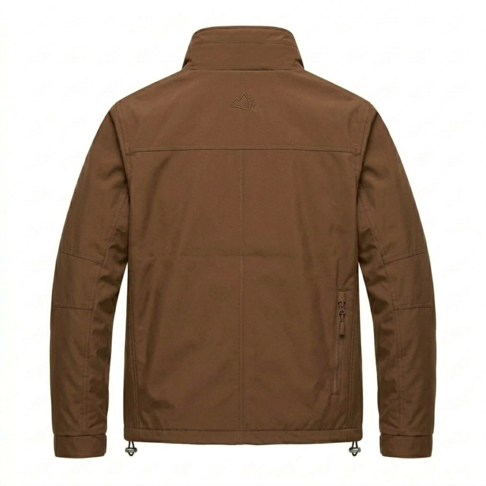 Bespoke Men's Brown Synthetic Windbreakers Blackstone Jackets Back View