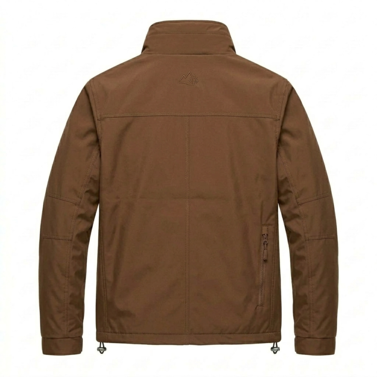 Bespoke Men's Brown Synthetic Windbreakers Blackstone Jackets Back View