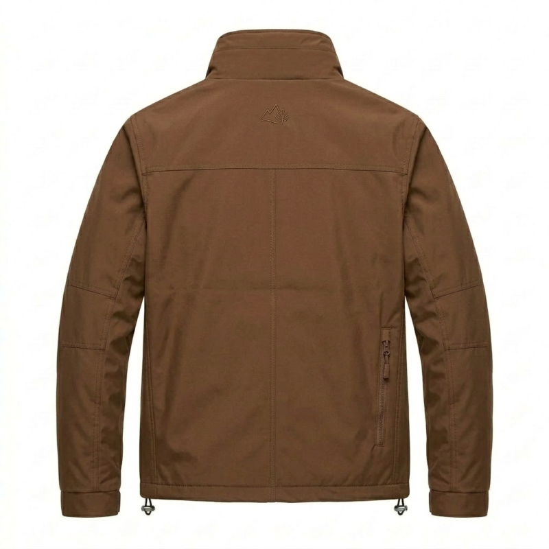 Bespoke Men's Brown Synthetic Windbreakers Blackstone Jackets Back View
