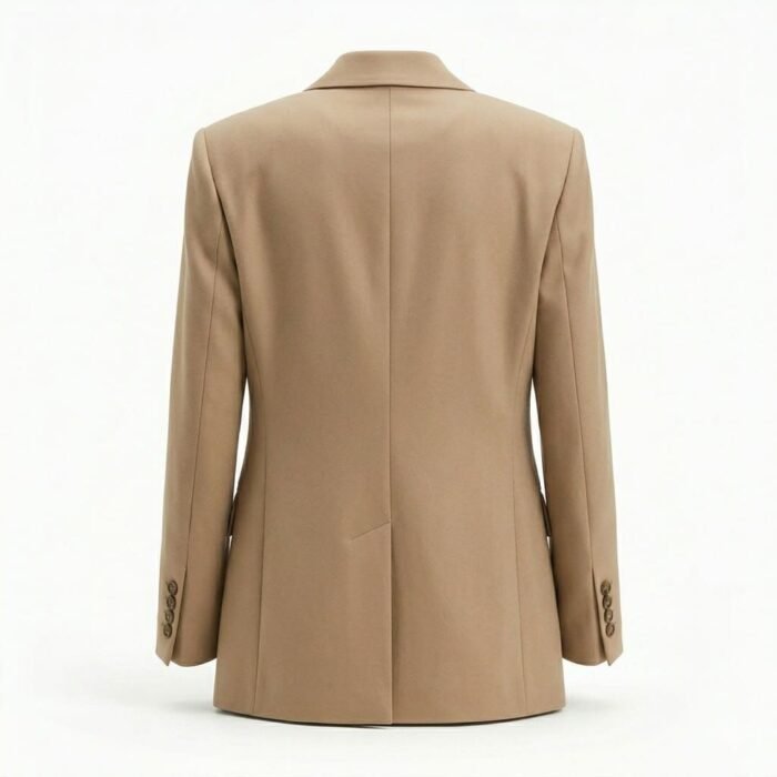 Sophisticated Camel Beige Double Breasted Blazer Jacket for Women | Blackstone Jackets - Image 3