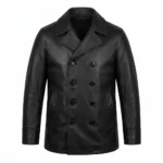 Classic Men's Black Leather Double Breasted Leather Coat Sale Blackstone Jackets