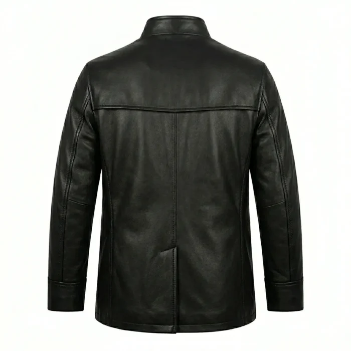 Classic Men's Black Leather Double Breasted Leather Coat Sale Blackstone Jackets