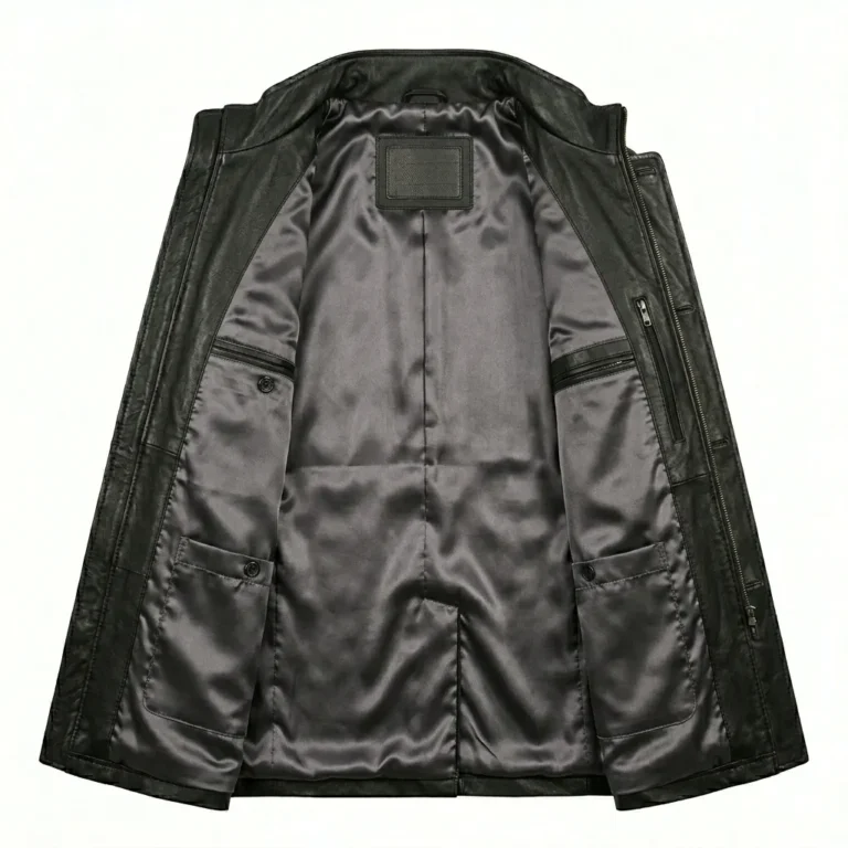 Classic Men's Black Leather Double Breasted Leather Coat Sale Blackstone Jackets