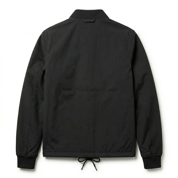 Crafted Men's Black Synthetic Coach Jacket Blackstone Jackets Back View