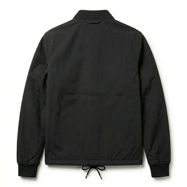 Crafted Men's Black Synthetic Coach Jacket Blackstone Jackets Back View
