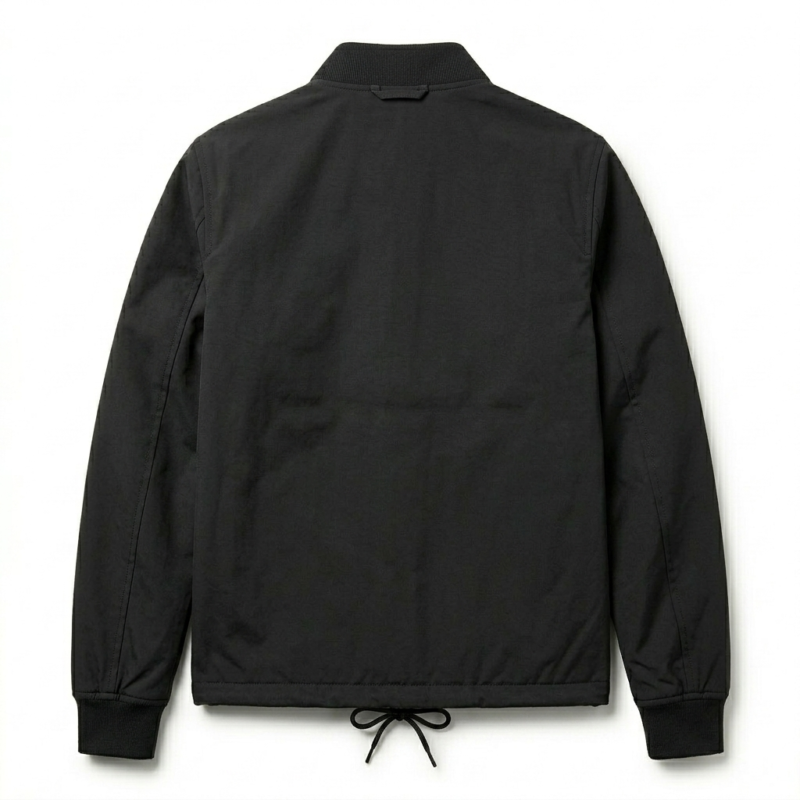 Crafted Men's Black Synthetic Coach Jacket Blackstone Jackets Back View