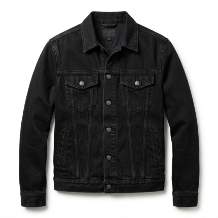 Designer Men's Black Denim Trucker Jacket Blackstone Jackets