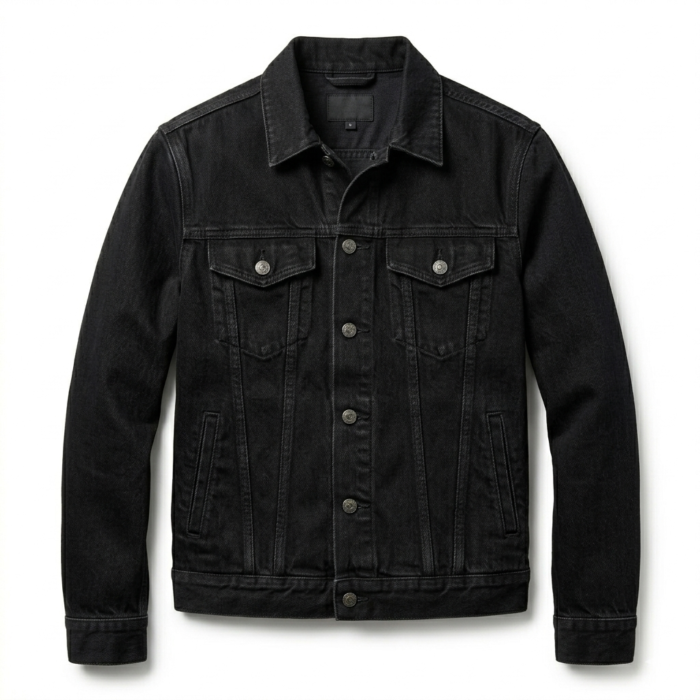 Designer Men's Black Denim Trucker Jacket Blackstone Jackets Designer Men's Black Denim Trucker Jacket Blackstone Jackets