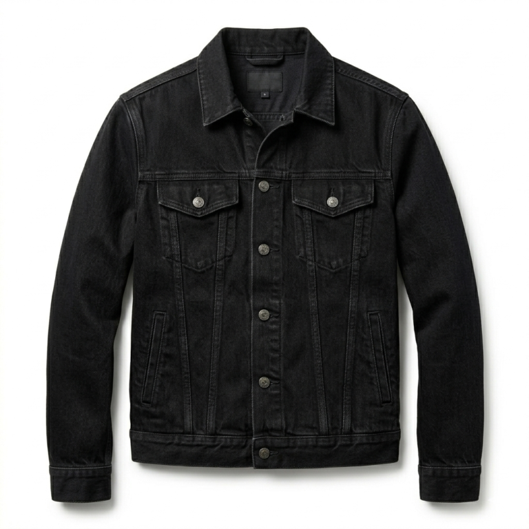 Designer Men's Black Denim Trucker Jacket Blackstone Jackets