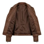 Designer Women's Black Leather Embossed Jacket Blackstone Jackets Inner View