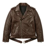Elite Boys Kids Brown Leather Biker Jacket Blackstone Jackets