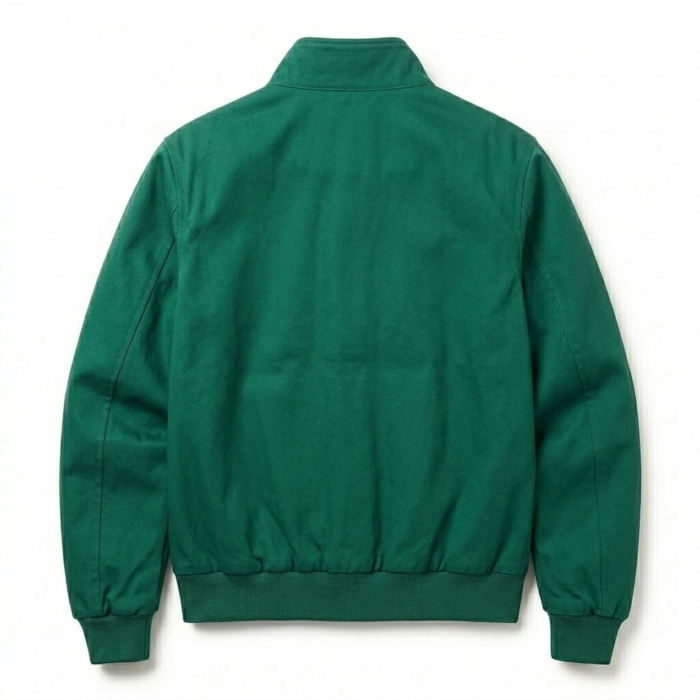 Exclusive Men's Green Cotton Harrington Jacket Blackstone Jackets Back View