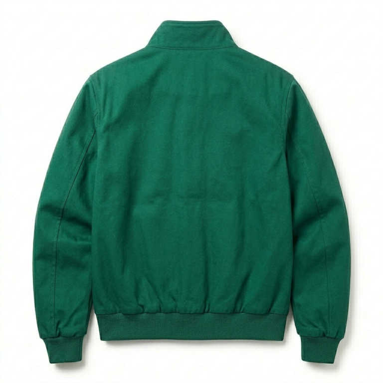 Exclusive Men's Green Cotton Harrington Jacket Blackstone Jackets Back View