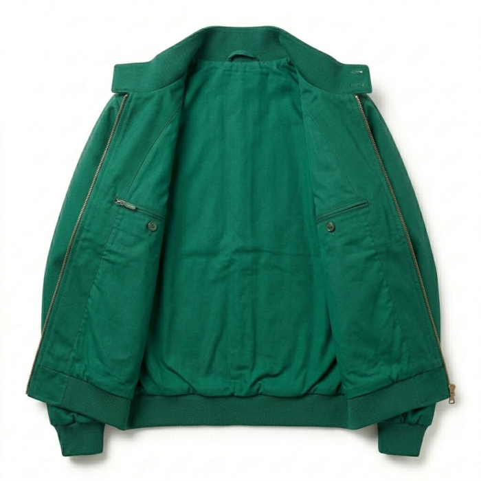 Exclusive Men's Green Cotton Harrington Jacket Blackstone Jackets Inner View