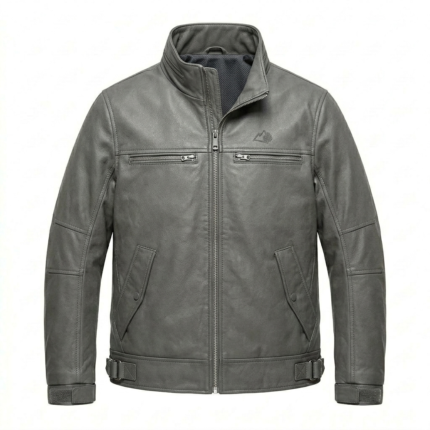 Executive Men's Grey Leather Cropped Jacket Blackstone Jackets