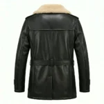 Exquisite Men's Black Leather Shearling Belted Coat Sale | Blackstone Jackets