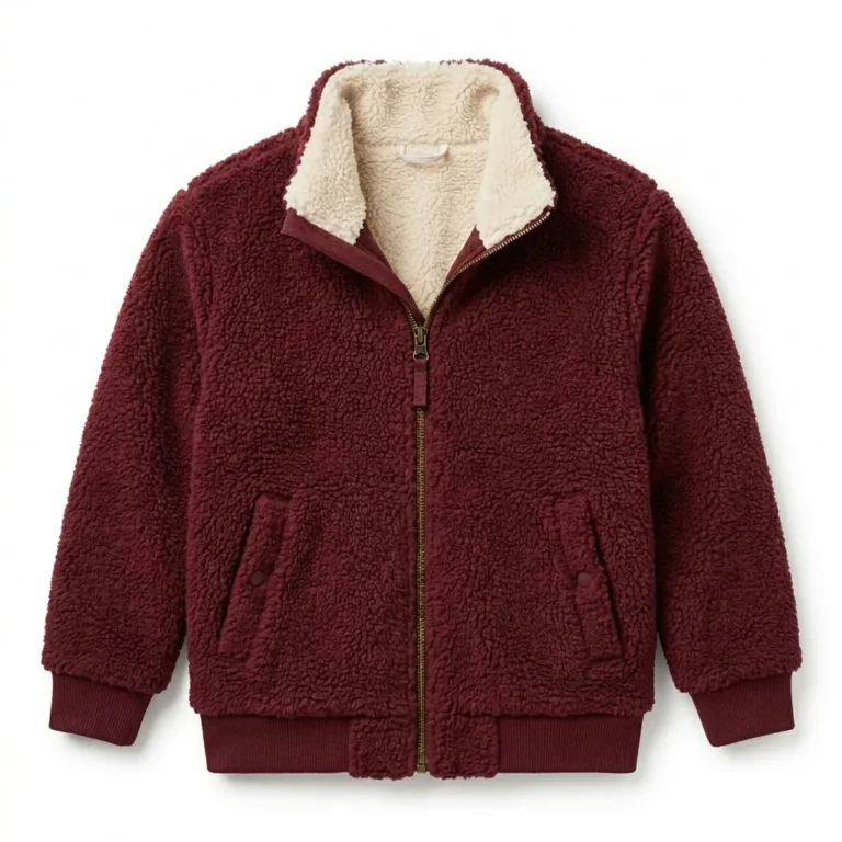 Finest Boys Kids Maroon Sherpa Jacket Soft Fleece Blackstone Jackets