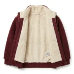 Finest Boys Kids Maroon Sherpa Jacket Soft Fleece Blackstone Jackets Inner View