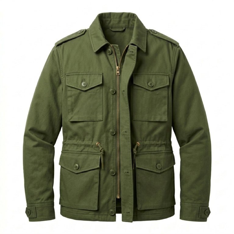 Finest Men's Olive Cotton Field Jacket Blackstone Jackets