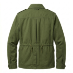 Finest Men's Olive Cotton Field Jacket Blackstone Jackets Back View