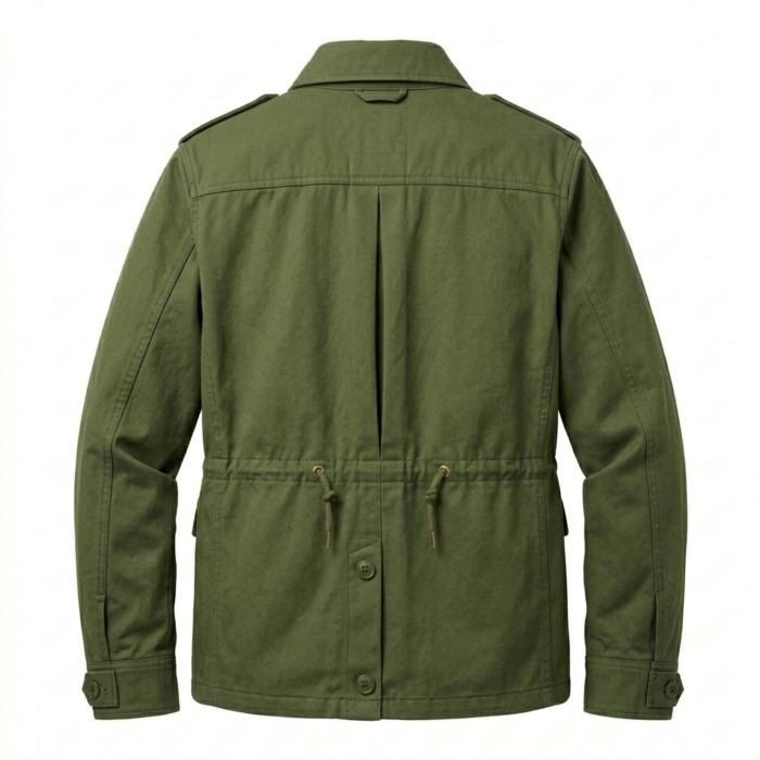 Finest Men's Olive Cotton Field Jacket Blackstone Jackets Back View