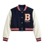 Handcrafted Girls Kids Blue Wool Varsity Jacket Blackstone Jackets