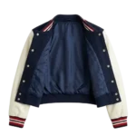 Handcrafted Girls Kids Blue Wool Varsity Jacket Blackstone Jackets Inner View