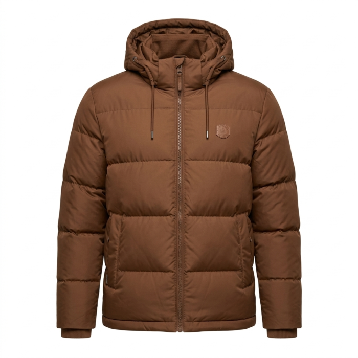 Handcrafted Men's Brown Quilted Puffer Jacket Blackstone Jackets