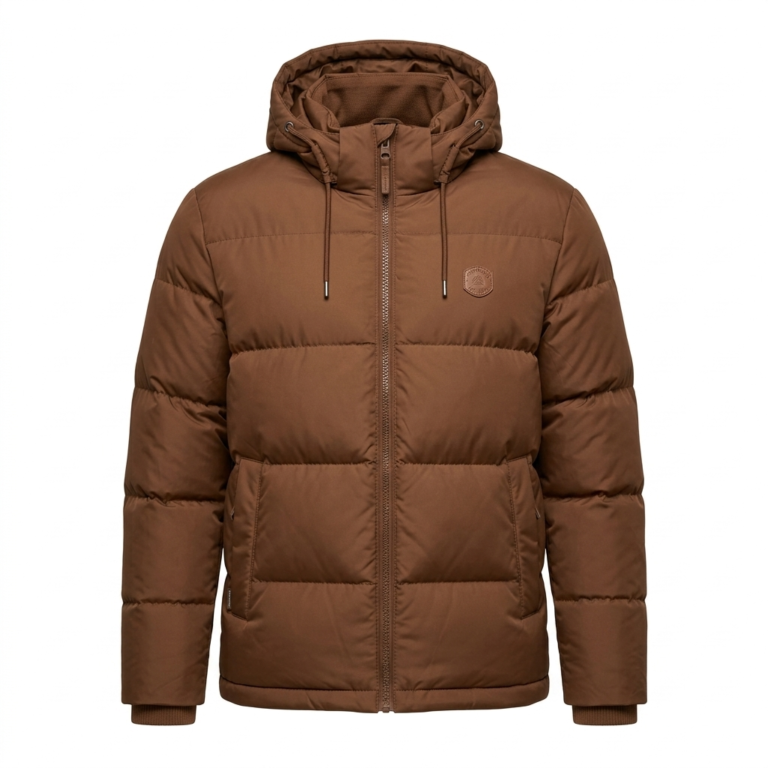 Handcrafted Men's Brown Quilted Puffer Jacket Blackstone Jackets