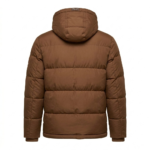 Handcrafted Men's Brown Quilted Puffer Jacket Blackstone Jackets Back View