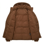 Handcrafted Men's Brown Quilted Puffer Jacket Blackstone Jackets Inner View